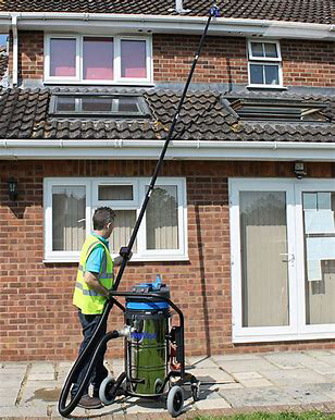 Ttotall Guttered use a high quality Sky Vac for gutter cleaning and cleaning.